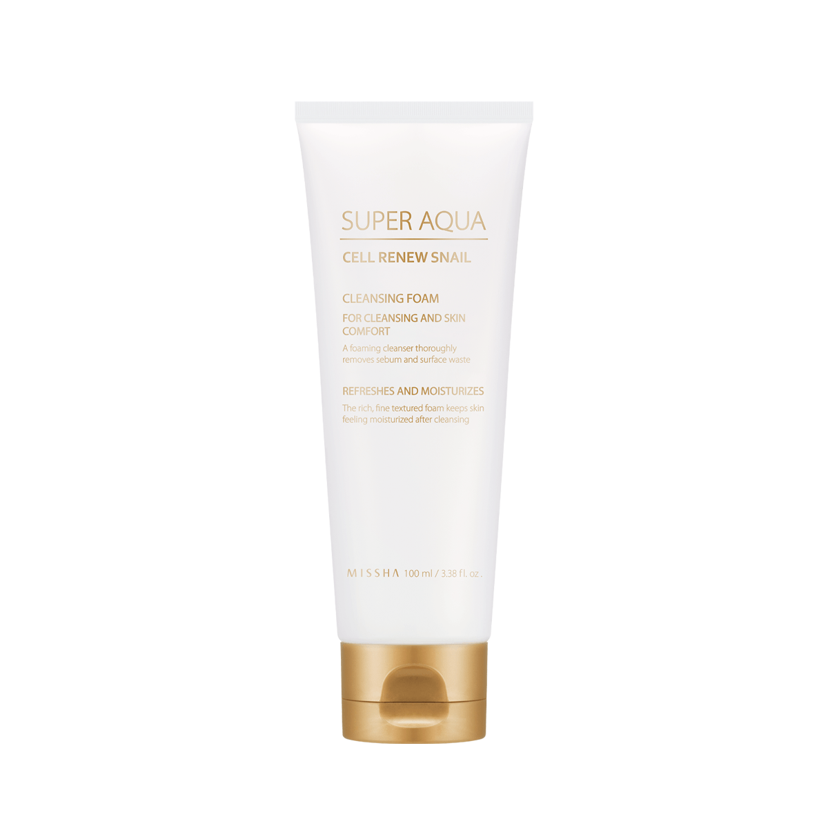 MISSHA Super Aqua Snail Cream, Korean cleansing foam that recovers and renews skin with snail mucin extract for oily skin