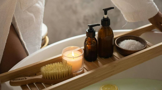 Bath Caddy with Self-Care Essentials