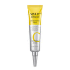 The yellow tube with a tapered nozzle for the Missha Vita C Plus Eraser Toning Cream. This Vitamin C product, formulated with Vitamin C 0.5%, is a cream designed to tone the skin and help fade blemishes and dark spots for a clear complexion.