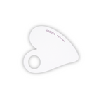 A clear, heart-shaped makeup palette with the brand name MISSHA written on it.