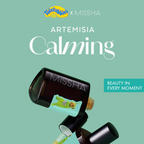 MISSHA Artemisia Calming product with Teletubbies branding on a teal background