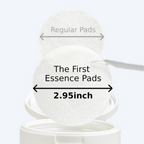 MISSHA The First Essence Pads compared to regular pads, highlighting the larger 2.95-inch skincare toner pad size for better essence absorption