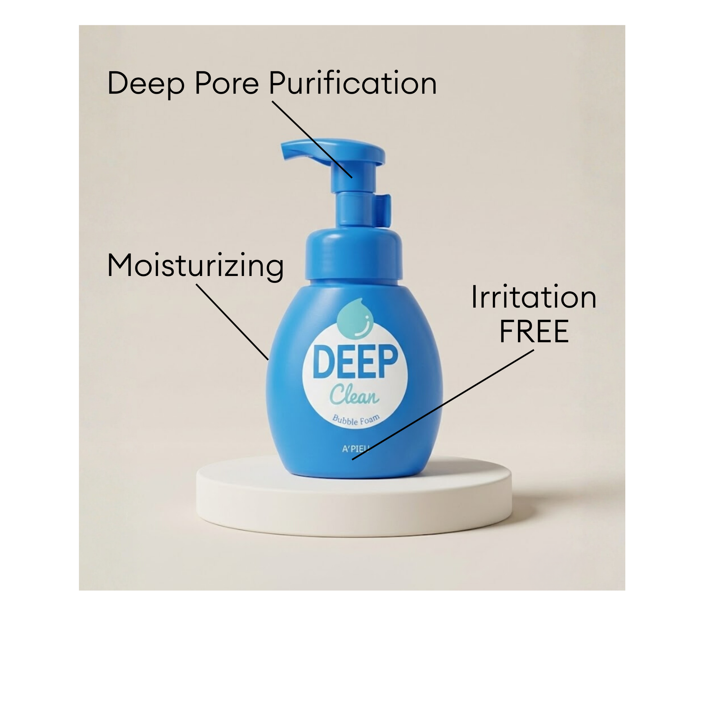 A'pieu Deep Clean Bubble Foam for moisturizing deep pore purification that is made to help minimize irritation