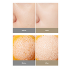 Before and after shot of A'PIEU Start Up Pore Primer, showing smaller pores