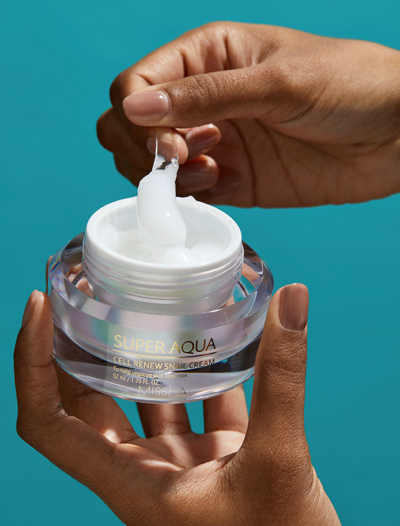 MISSHA Super Aqua Cell Renew Snail Cream – helps improve hydration, 52 ml / 1.75 fl.oz.