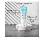 MISSHA Super Aqua Ultra Hyalron Peeling Gel tube with 10 forms of Hyaluronic Acid providing gentle exfoliation and moisture-lock benefits.
