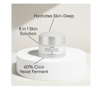 MISSHA Time Revolution The First Essence Cream with 60% Cica Yeast Ferment for deep 8-in-1 skin hydration.