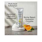 MISSHA Vita C Plus Clear Complexion Foaming Cleanser tube with Ascorbic Acid, Multi-Acid Exfoliation, and Liposomal Delivery Technology to help with barrier repair.