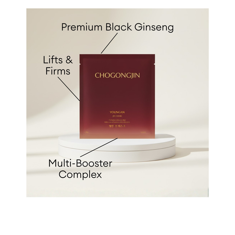 Chogongjin Youngan Jin Mask featuring Premium Black Ginseng and Multi-Booster Complex to lift and firm skin.