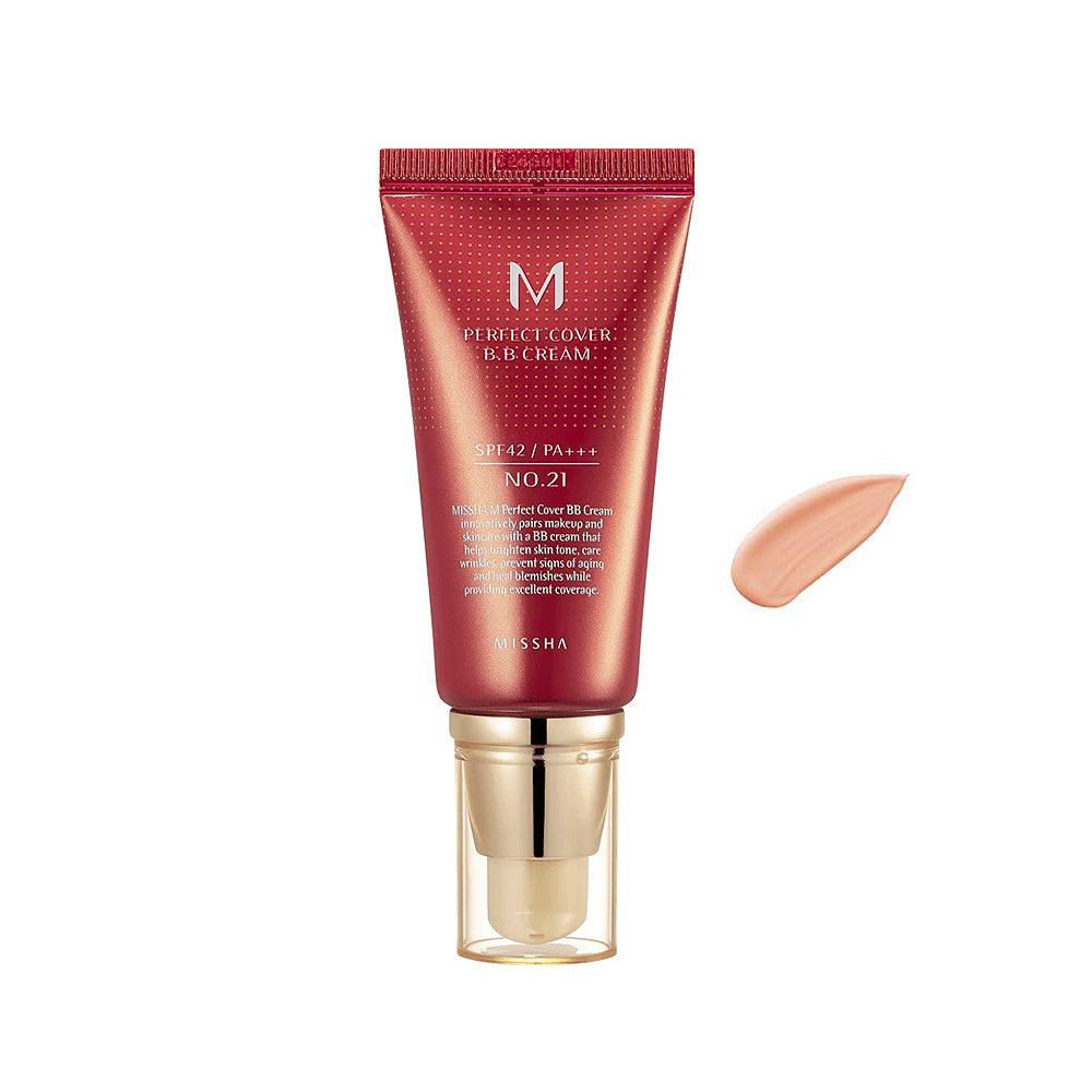 MISSHA M Perfect Cover BB Cream SPF 42 PA+++ is a #1 best-selling Korean BB cream to cover blemishes for every skin types