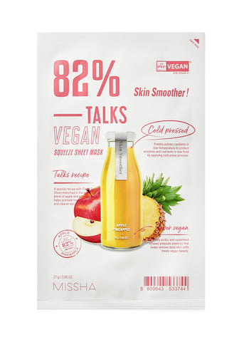 Talks Vegan Squeeze Sheet Mask [Skin Smoother] - Missha. ABLE CNC US Inc
