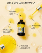 MISSHA Vita C Plus Spot Correcting & Firming Ampoule featuring Vitamin C Liposome Formula with Ascorbic Acid, Tranexamic Acid, Collagen, and Vitamin C Derivatives for brightening and firming skin