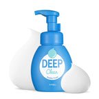 Blue bottle of A'PIEU Deep Clean Bubble Foam on a white background