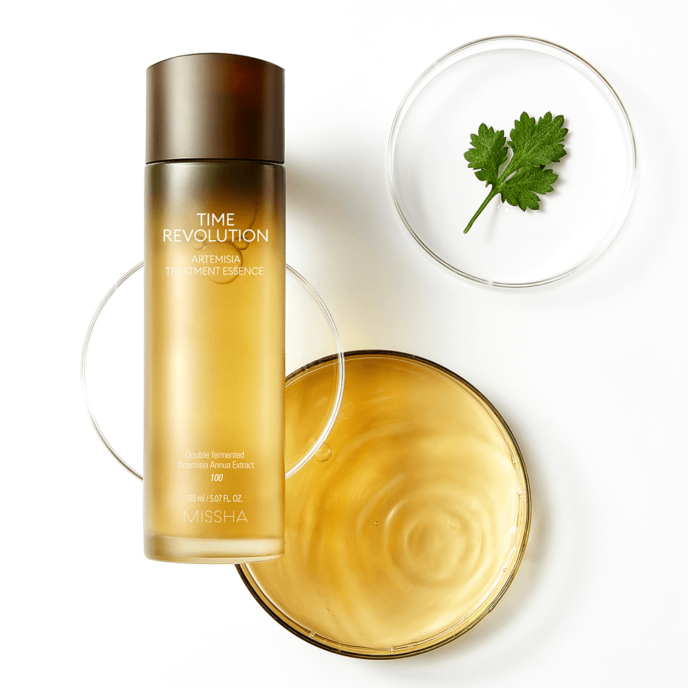 MISSHA Time Revolution Artemisia Treatment, Korean essence with 100% mugwort extract for sensitive, acne-prone skin for detoxing skin.