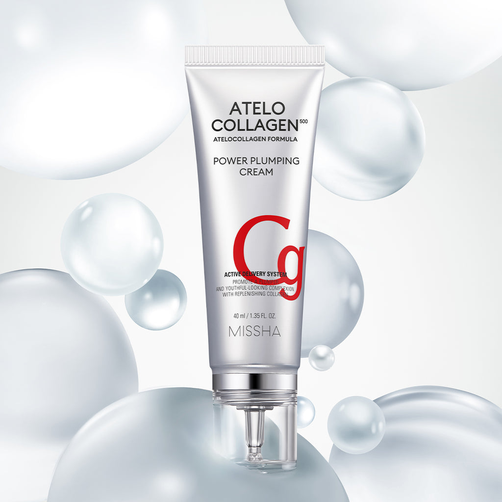 MISSHA Atelo Collagen 500 Power Plumping Cream, Korean wrinkle treatment and collagen cream for Anti-aging and lifts skin.