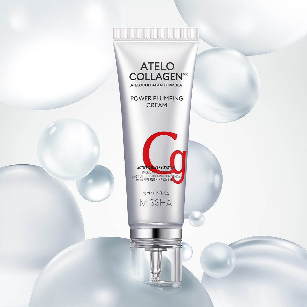 MISSHA Atelo Collagen 500 Power Plumping Cream, Korean wrinkle treatment and collagen cream for Anti-aging and lifts skin.