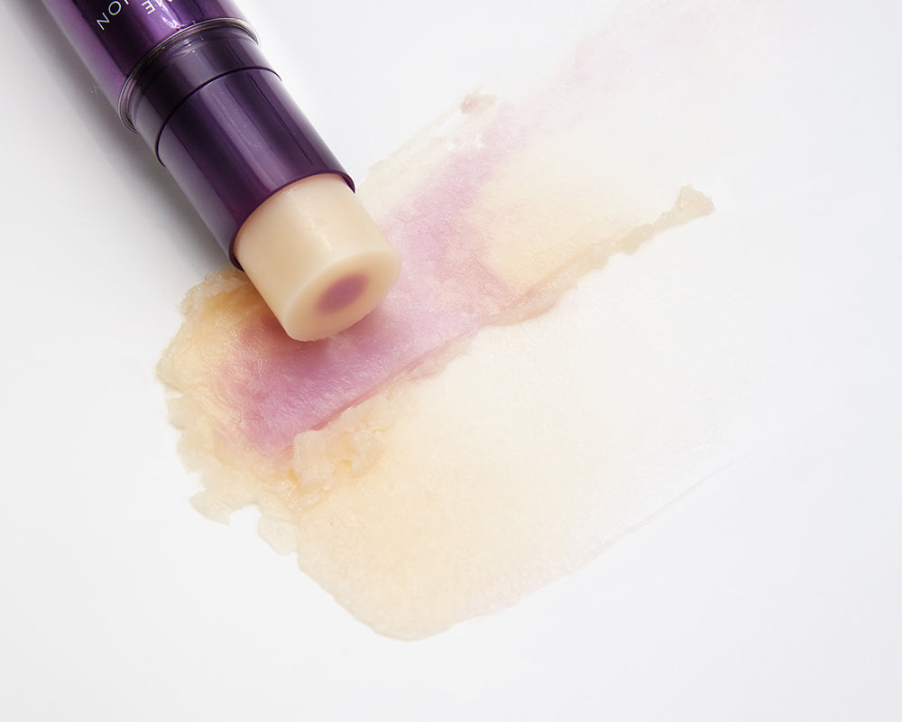 MISSHA Time Revolution Night Repair Ampoule Balm Stick showing dual-core texture with elasticity and wrinkle care balms for firm, radiant skin