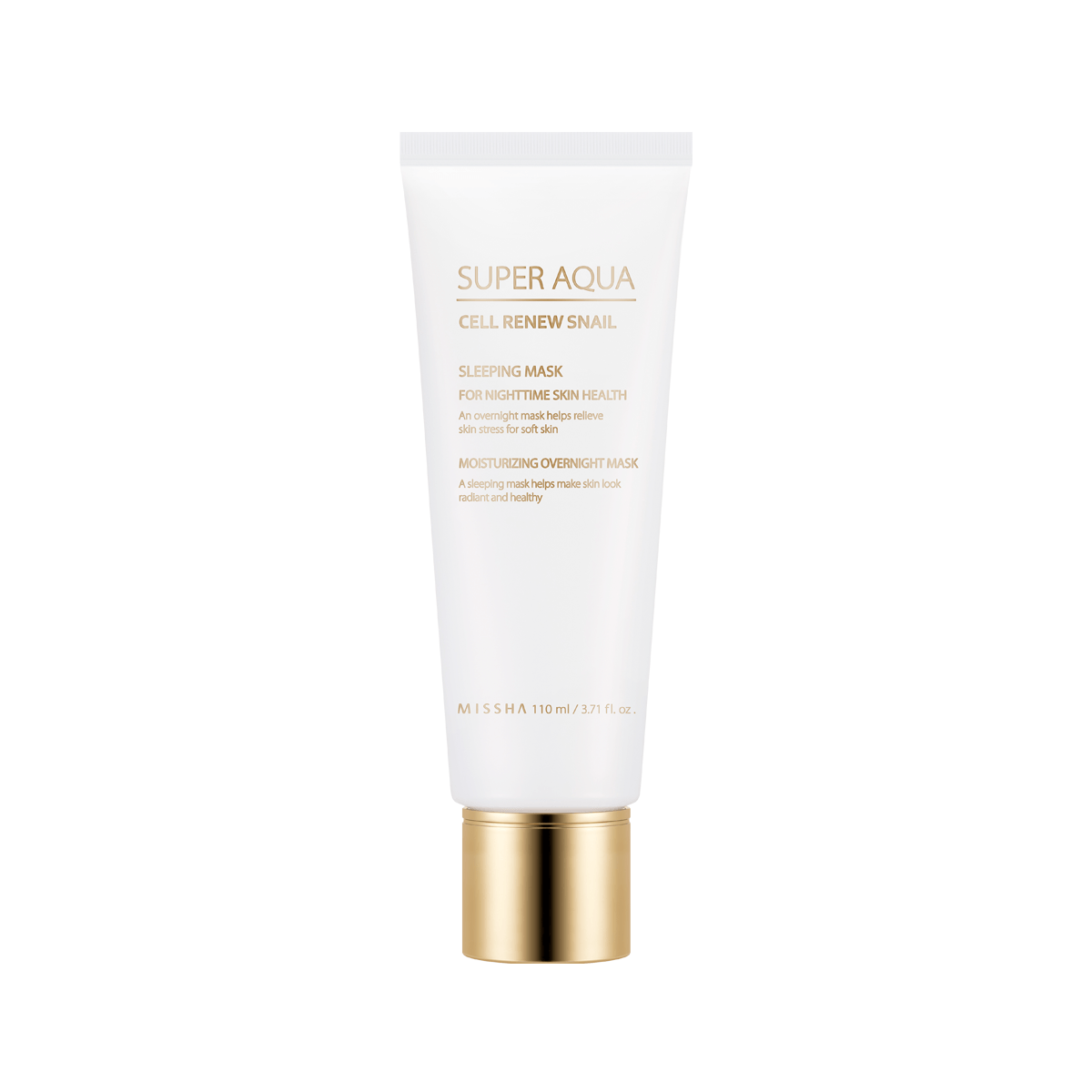 MISSHA Super Aqua Snail Sleeping Mask, leave-on snail mask made with rich snail extract, recommended for dry and uneven skin